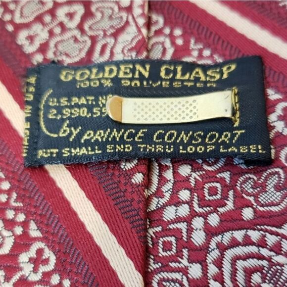 VINTAGE GOLDEN CLASP BY PRINCE CONSORT Professional Neck Tie Formal - Picture 3 of 5